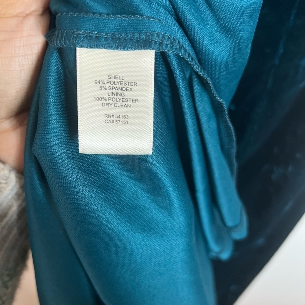 Eliza J blue crushed velvet off the shoulder dress 16w - Picture 5 of 7